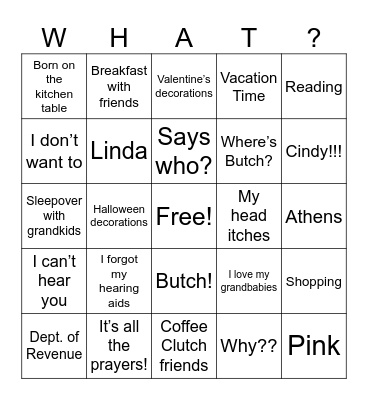 Sharon is 80! Bingo Card