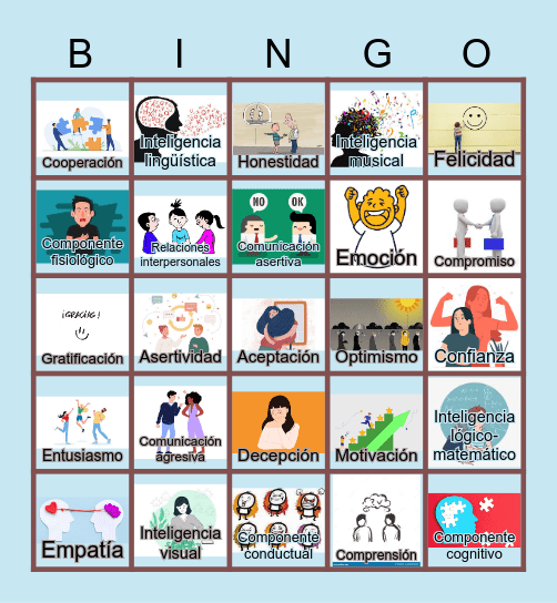 Lotería de desarrollo personal y emocional Bingo Card