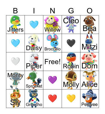 Animal Crossing Bingo Card
