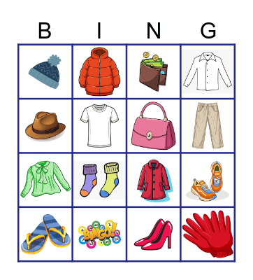 Clothes bingo Card