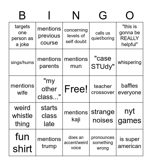 goldstein bingo 3! Bingo Card