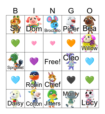 Animal Crossing Bingo Card