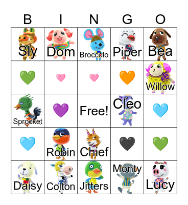 Animal Crossing Bingo Card