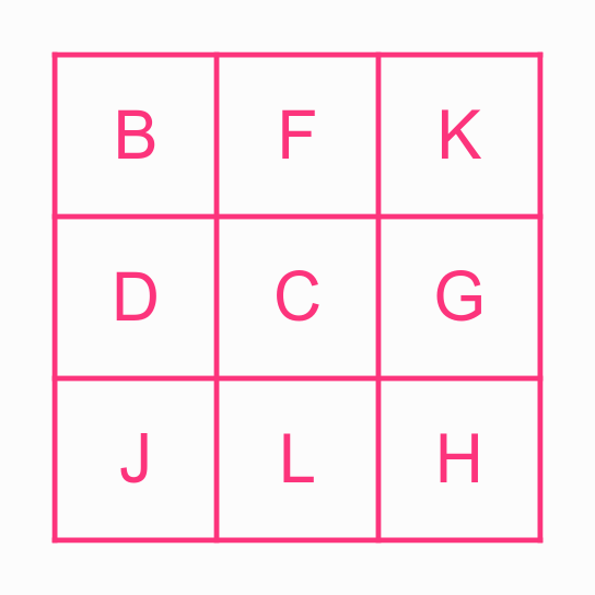 English sounds : Alphabets 1 Bingo Card