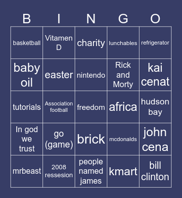 Wikiapedia speedrun bingo Card