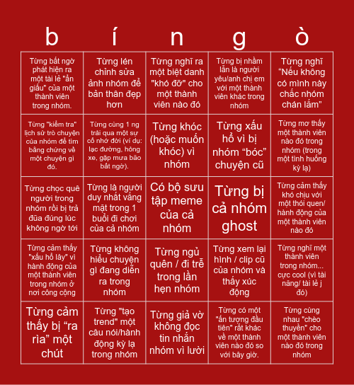 mẹ nội ơi Bingo Card