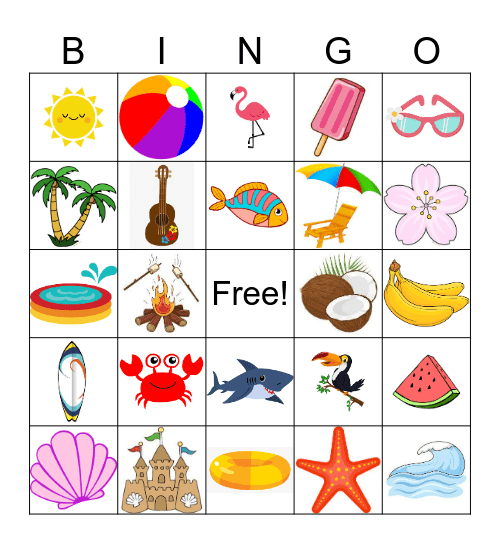 Tropical Bingo Card