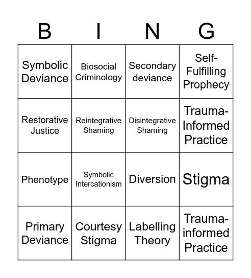 1013CCJ Bingo Week 11 and 12 Bingo Card