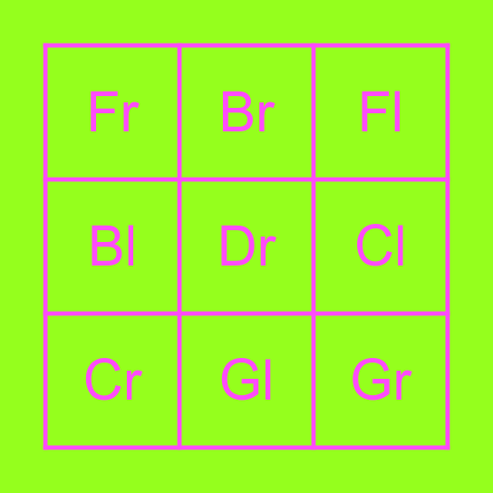 English sounds : Alphabet 4 Bingo Card