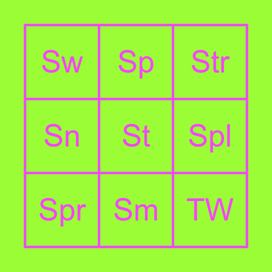 English sounds : Alphabets 6 Bingo Card