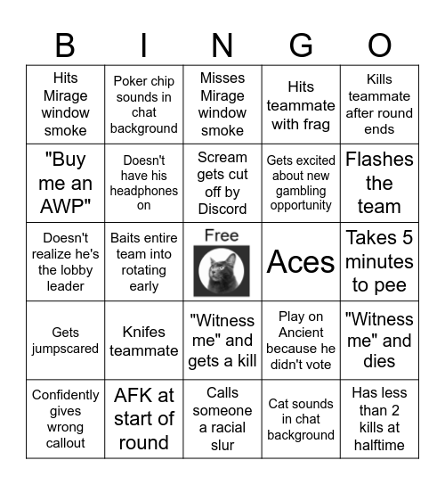 GeneralOneill CS Bingo Card
