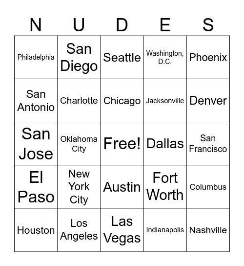 Urban Creampies >:3 Bingo Card