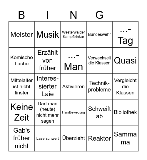Hr. Schrödter Bingo Card