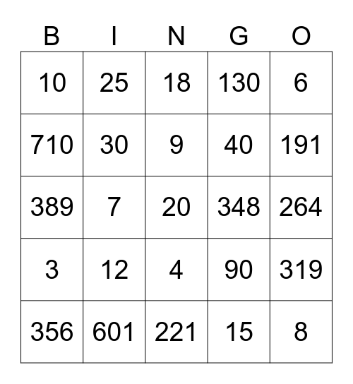 2025 BEx: P2-Maths Name:________________ Bingo Card