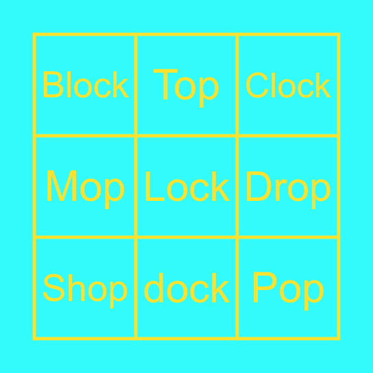 English sounds : - op อ๊อพ ,-ock อ็อค Bingo Card