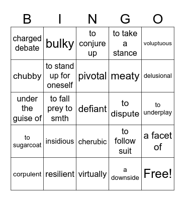 Body Positivity (Inc.Text2) Bingo Card