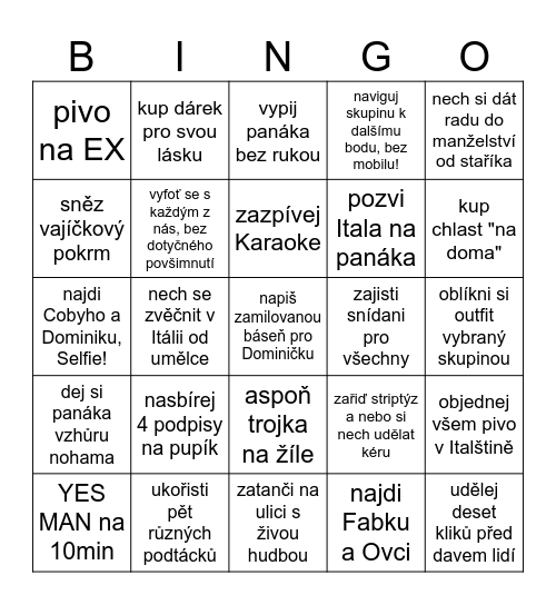 Konec Vojtíka Potíka Bingo Card