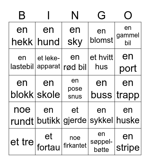 Fjellhamar-bingo Card