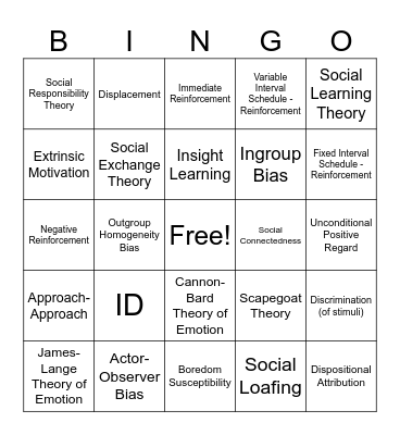 Inside Out 2 BINGO! Bingo Card