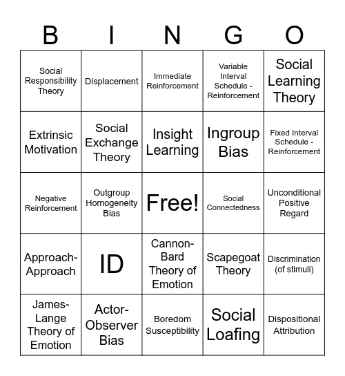 Inside Out 2 BINGO! Bingo Card