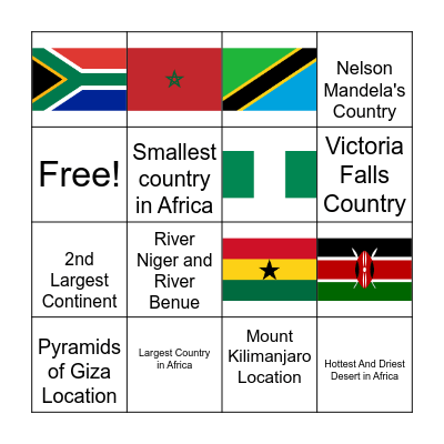 Africa Bingo Card