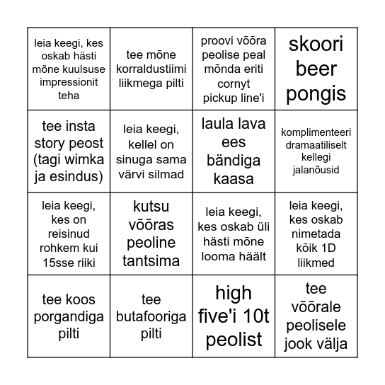 TÜ VKA esindus x WIMKA <3 Bingo Card