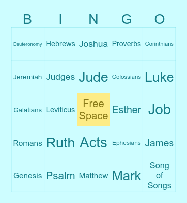 ~ Books of the Bible Bingo ~ Bingo Card