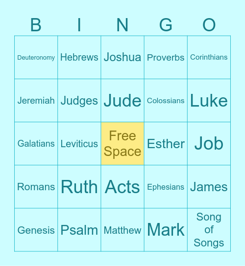 ~ Books of the Bible Bingo ~ Bingo Card