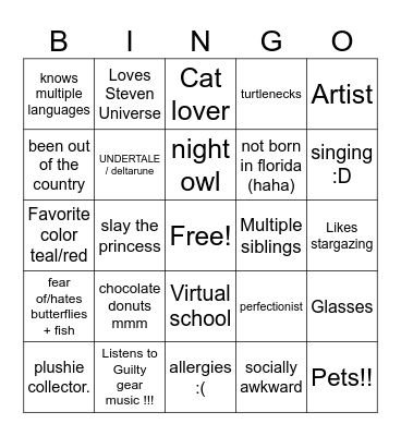 You got something in common with abi Bingo Card