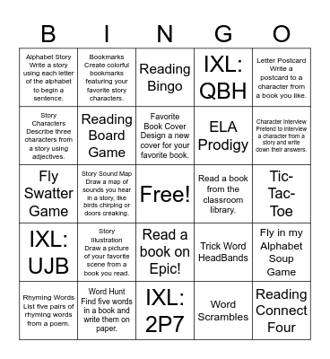 ELA Bingo Card