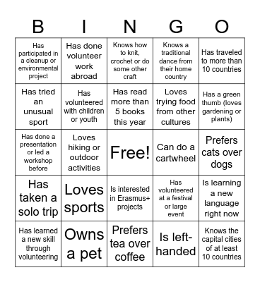 Bingo! Bingo Card