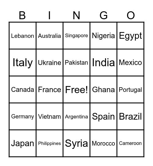 Culture Day 🌍 Bingo Card