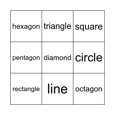shapes Bingo Card