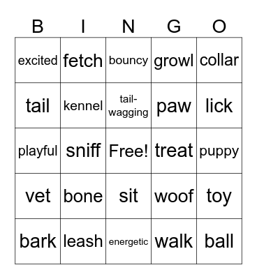 DOGGY FUN BINGO Card