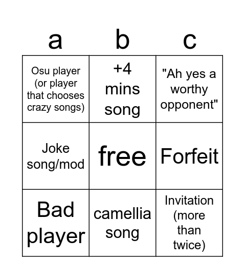 Rofnf bingo (Project Afternight specific) Bingo Card