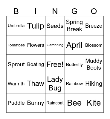 Spring BINGO Card