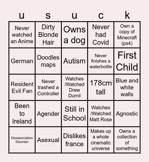 Ruhrinia Bingo Card