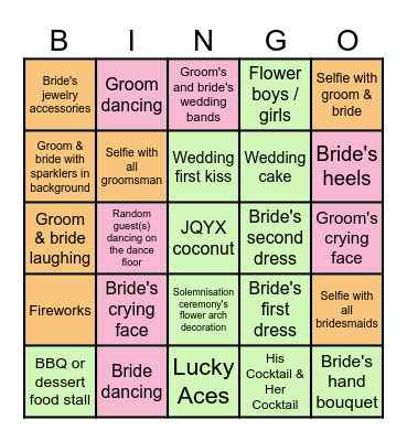 Photo Scavenger Hunt Bingo Card