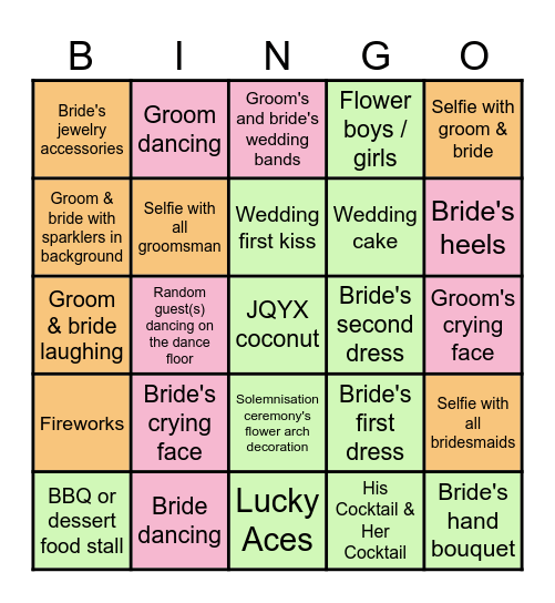 Photo Scavenger Hunt Bingo Card