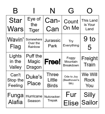ABS Music Bingo Card