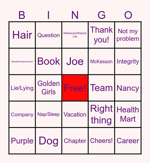 Did Karen Say That? Bingo Card