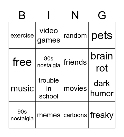 usual rambleing with ryan and avery Bingo Card