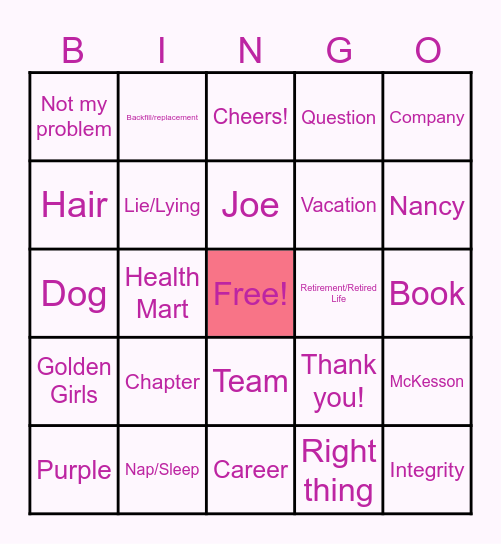 Did Karen Say That? Bingo Card