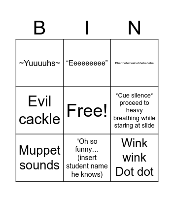 Leonard 1.0 Bingo Card