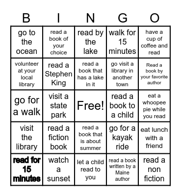 Canaan Library Bingo Card