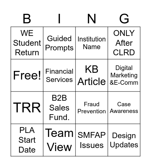 Change Slides 5/19 Bingo Card