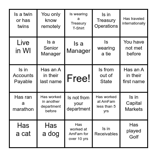 Someone who... Bingo Card