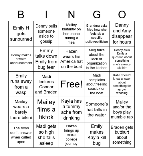 Oxford MDW Bingo Card