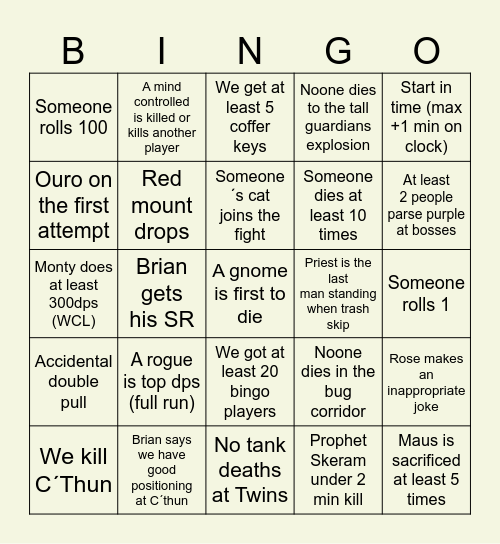 FoF AQ40 Bingo Card