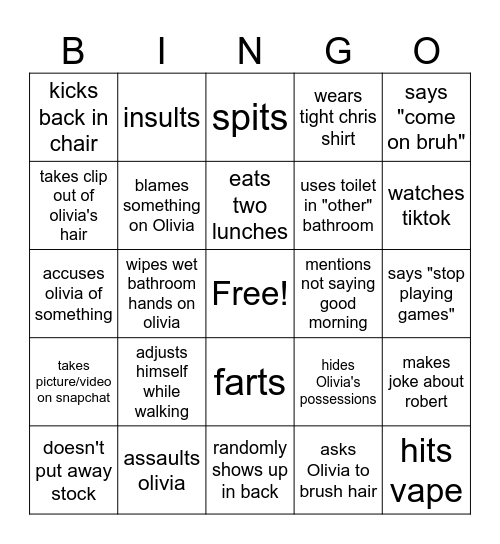 Matt Bingo Card